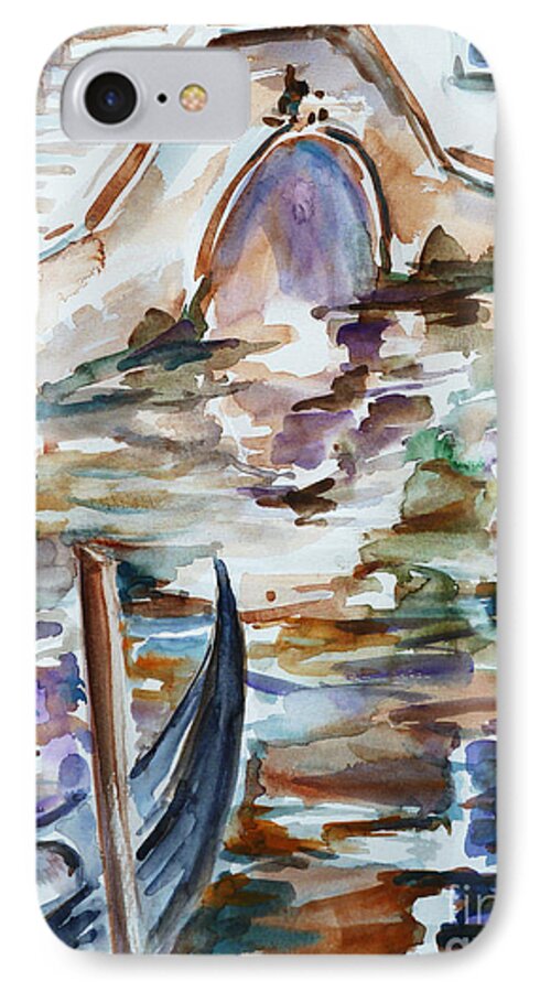Watercolor iPhone 7 Case featuring the painting Venice Impression I by Xueling Zou