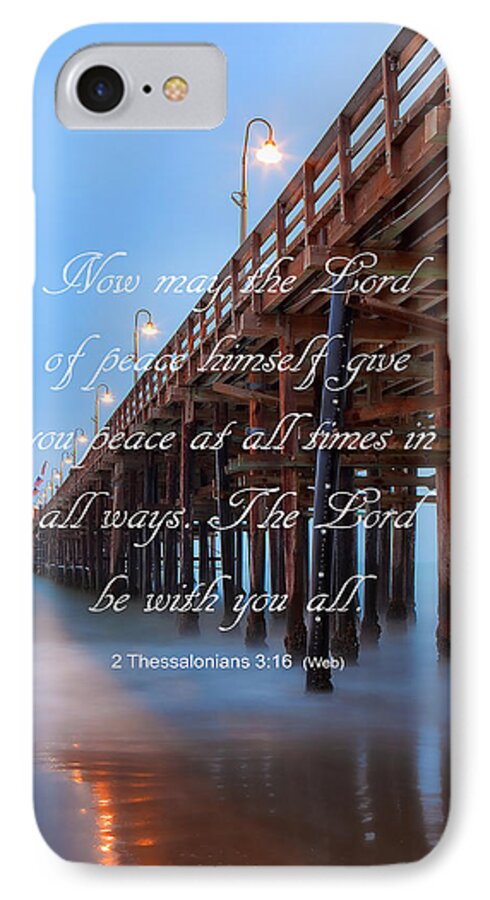 Pier iPhone 7 Case featuring the photograph Ventura CA Pier with Bible Verse by John A Rodriguez