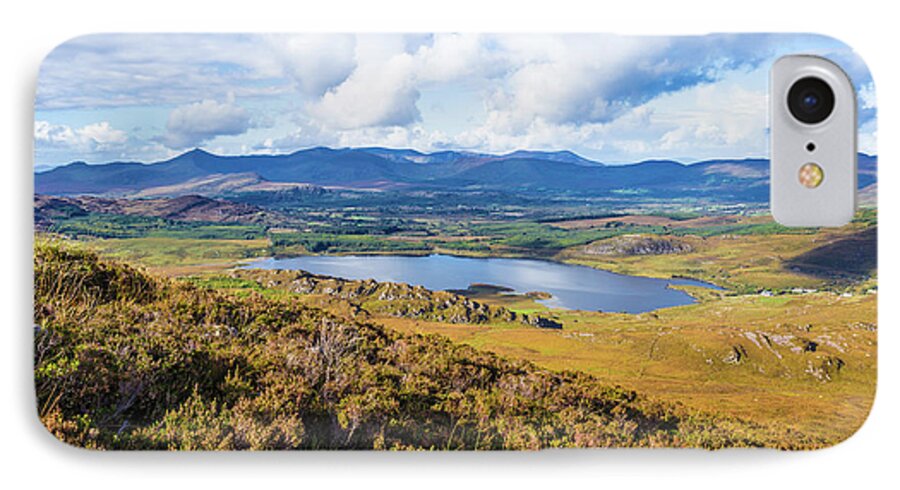 Ballycullane iPhone 7 Case featuring the photograph View of Lough Acoose in Ballycullane from the foothill of Macgil by Semmick Photo