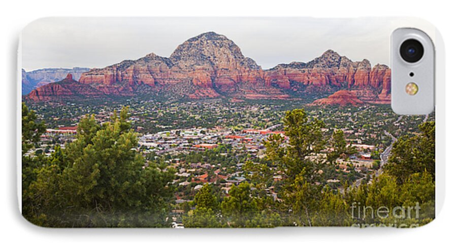 Sedona iPhone 7 Case featuring the photograph View of Sedona from the Airport Mesa by Chris Dutton