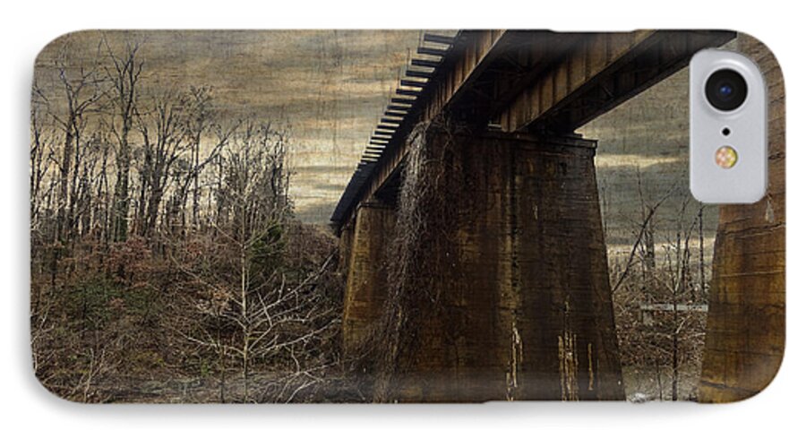 Photoshop iPhone 7 Case featuring the photograph Vintage Railroad Trestle by Melissa Messick