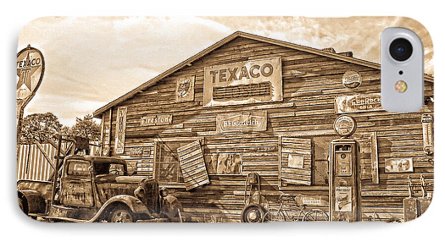 Texaco iPhone 7 Case featuring the photograph Vintage Service Station by Steve McKinzie