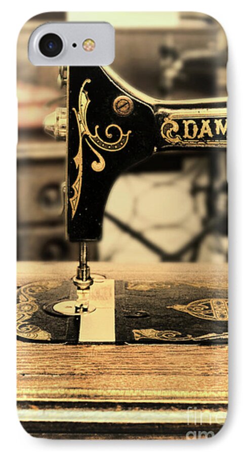 Sewing iPhone 7 Case featuring the photograph Vintage Sewing Machine by Jill Battaglia