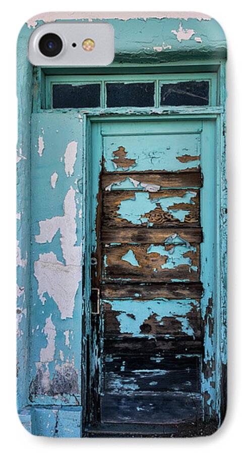 Door iPhone 7 Case featuring the photograph Vintage Turquoise Door by Saija Lehtonen