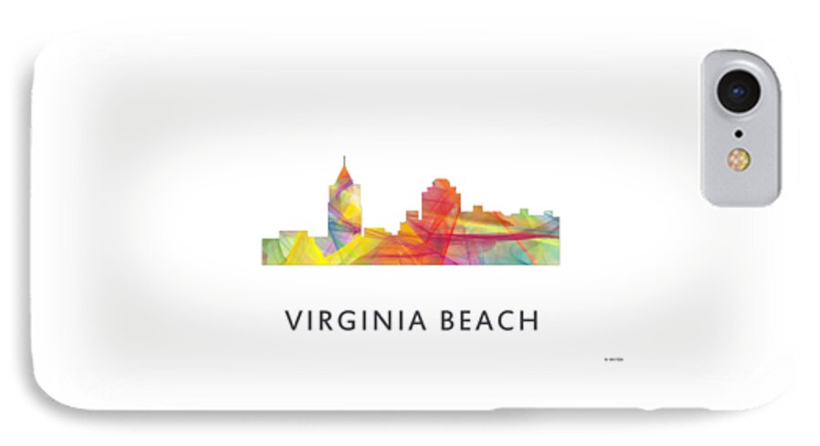 Virginia Beach Virginia Skyline iPhone 7 Case featuring the digital art Virginia Beach Virginia Skyline by Marlene Watson