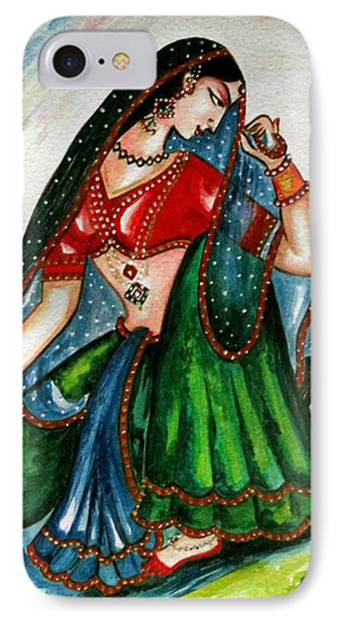 Radha iPhone 7 Case featuring the painting Viyog by Harsh Malik
