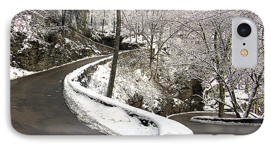 W Road iPhone 7 Case featuring the photograph W Road in Winter by Tom and Pat Cory