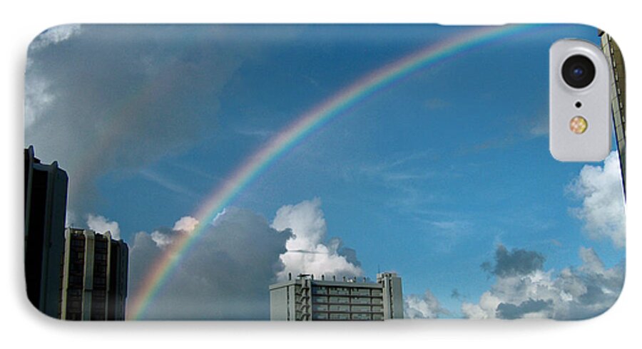Waikiki iPhone 7 Case featuring the photograph Waikiki Rainbow by Anthony Baatz