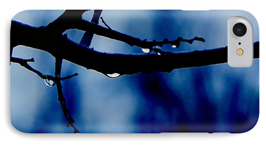 Branch Water Tree Drop Drops Photo Art Artist Artistic Landscape A An The Wet Dark Blue Branches Craig Walters On Of Photograph iPhone 7 Case featuring the digital art Water on Branch by Craig Walters