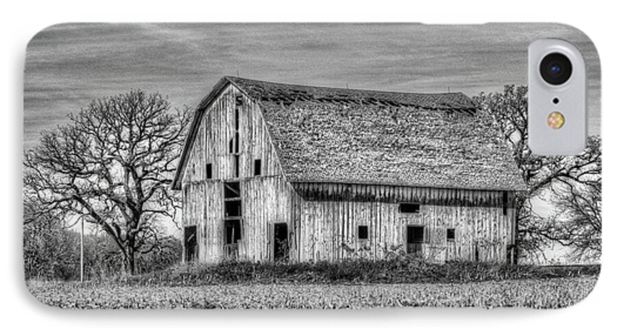Wood iPhone 7 Case featuring the photograph Weathered Wood of Iowa by J Laughlin