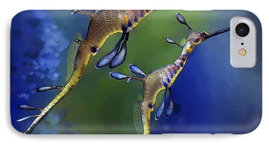 Weedy Sea Dragon iPhone 7 Case featuring the digital art Weedy Sea Dragon by Thanh Thuy Nguyen