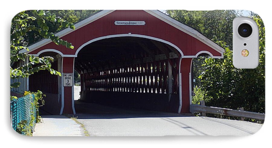 Swanzey iPhone 7 Case featuring the photograph West Swanzey Covered Bridge by Catherine Gagne