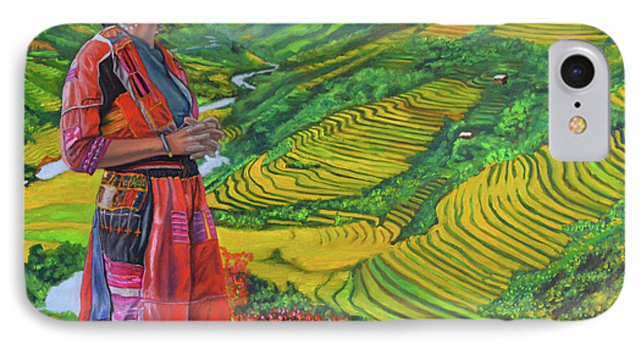 Hmong Woman iPhone 7 Case featuring the painting What If by Thu Nguyen