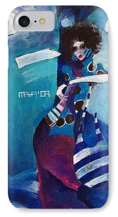 Modern iPhone 7 Case featuring the painting What time is it by Maya Manolova