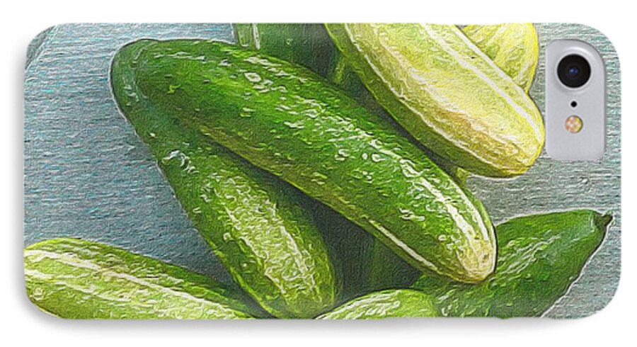 Still Life iPhone 7 Case featuring the photograph When Life Brings You Cucumbers by Michele Meehl