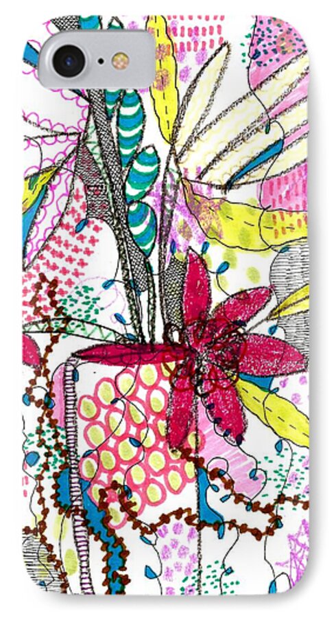 Mixed Media Art iPhone 7 Case featuring the mixed media Where did you put my cup? by Lisa Noneman