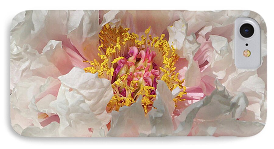 White Peony iPhone 7 Case featuring the photograph White Peony by Sandy Keeton