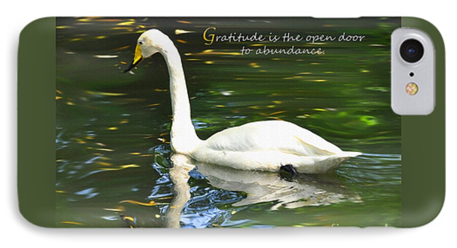 Diane Berry iPhone 7 Case featuring the painting Whooper Swan Gratitude by Diane E Berry