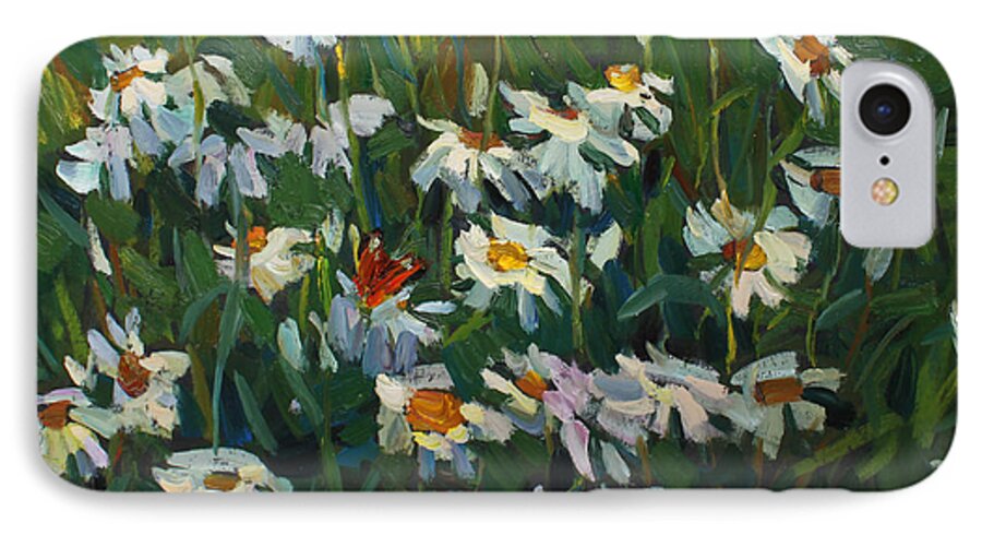 Camomile iPhone 7 Case featuring the painting Wild camomile by Juliya Zhukova