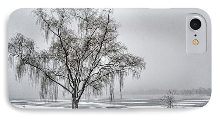 Willow iPhone 7 Case featuring the photograph Willow in Blizzard by Erika Fawcett
