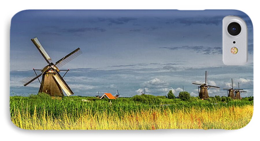 Kinderdijk iPhone 7 Case featuring the photograph Windmills in Kinderdijk, Holland, Netherlands by Elenarts - Elena Duvernay photo