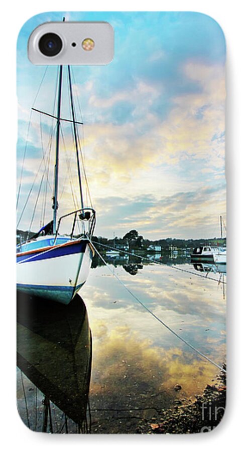 Mylor iPhone 7 Case featuring the photograph Winter Sunset at Mylor Bridge by Terri Waters