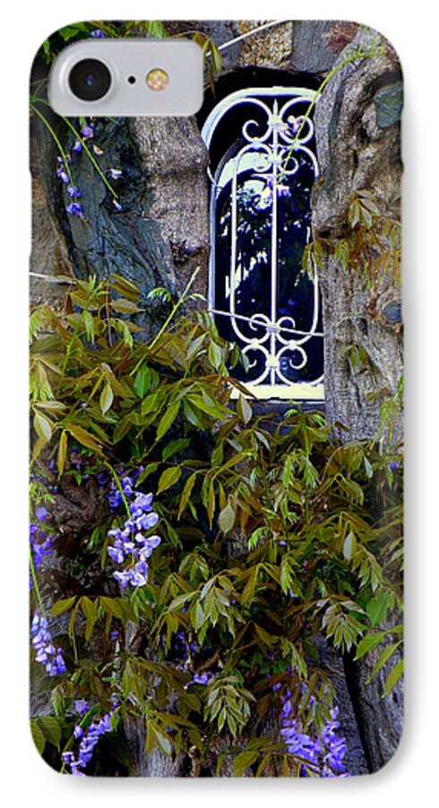 Wisteria iPhone 7 Case featuring the photograph Wisteria Window by Lainie Wrightson