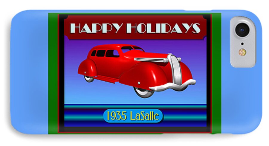 Wyandotte iPhone 7 Case featuring the digital art Wyandotte LaSalle Happy Holidays by Stuart Swartz