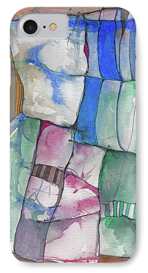 Sandra Church iPhone 7 Case featuring the mixed media Yellow Awning by Sandra Church