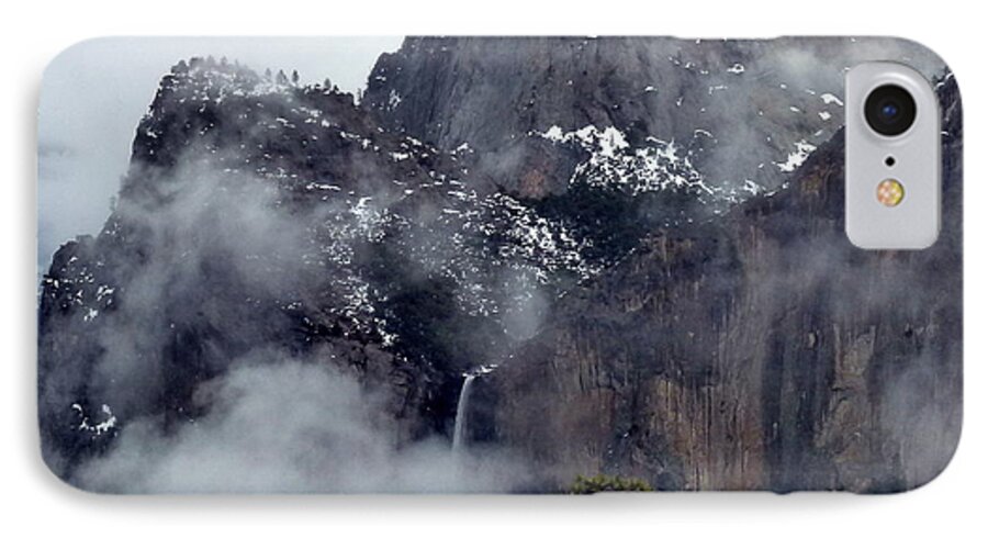 Bridalveil Fall iPhone 7 Case featuring the photograph Yosemite Snowy Bridalveil Falls by Jeff Lowe