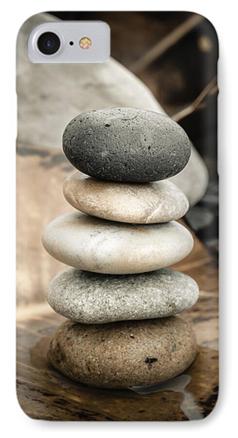 Zen Stones iPhone 7 Case featuring the photograph Zen Stones IV by Marco Oliveira