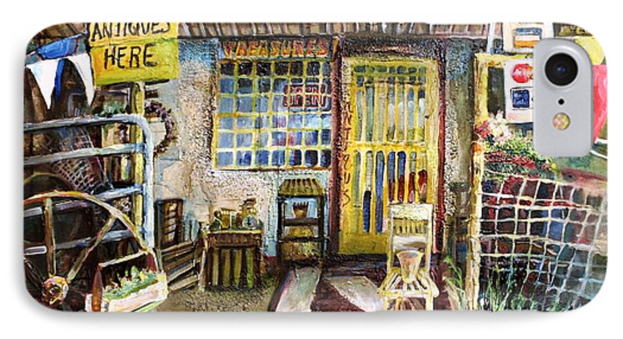 Trading Post iPhone 7 Case featuring the painting Texas Store Front by Linda Shackelford