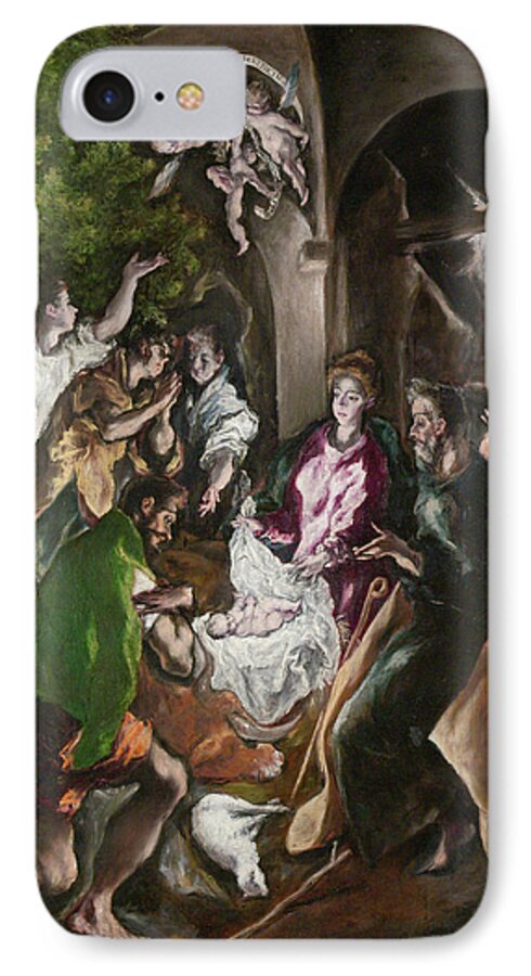 Adoration iPhone 7 Case featuring the painting The Adoration of the Shepherds #10 by El Greco
