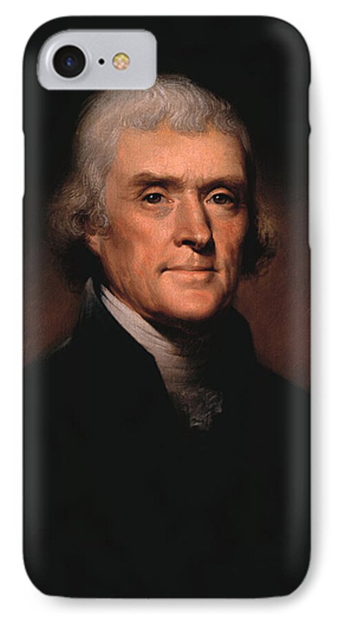 #faatoppicks iPhone 7 Case featuring the painting President Thomas Jefferson by War Is Hell Store