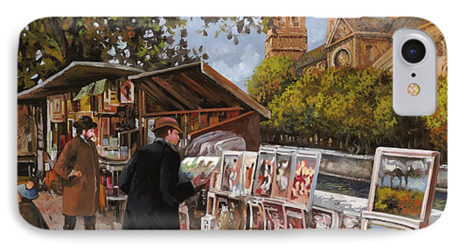 Paris iPhone 7 Case featuring the painting Rive gouche by Guido Borelli