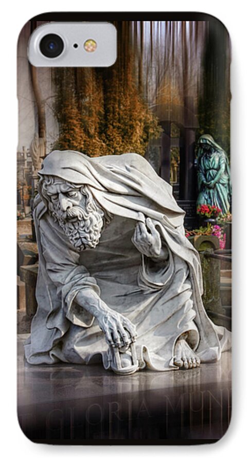 Warsaw iPhone 7 Case featuring the photograph The Old Man of Powazki Cemetery Warsaw by Carol Japp