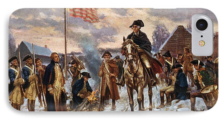 #faatoppicks iPhone 7 Case featuring the painting Washington at Valley Forge by War Is Hell Store