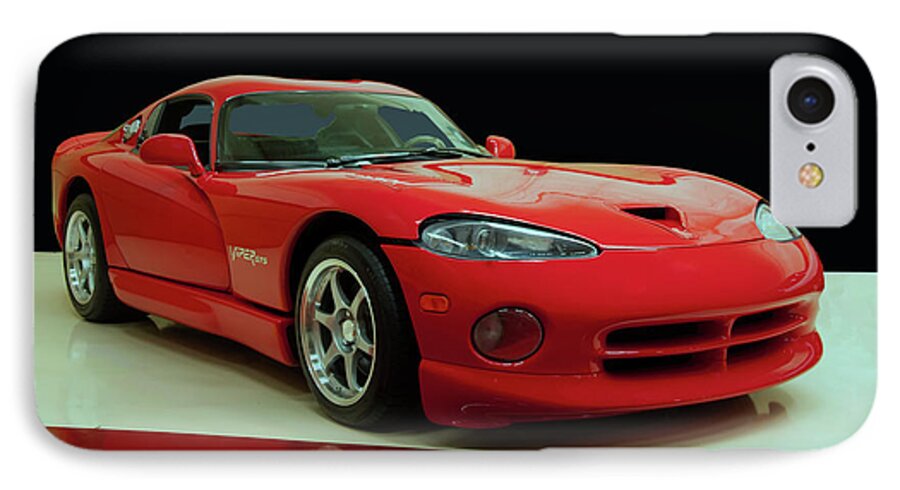 1997 iPhone 7 Case featuring the photograph 1997 Dodge Viper GTS Red by Flees Photos