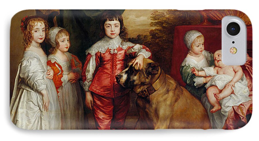 Anthony Van Dyck iPhone 7 Case featuring the painting Five Eldest Children of Charles I #5 by Anthony van Dyck
