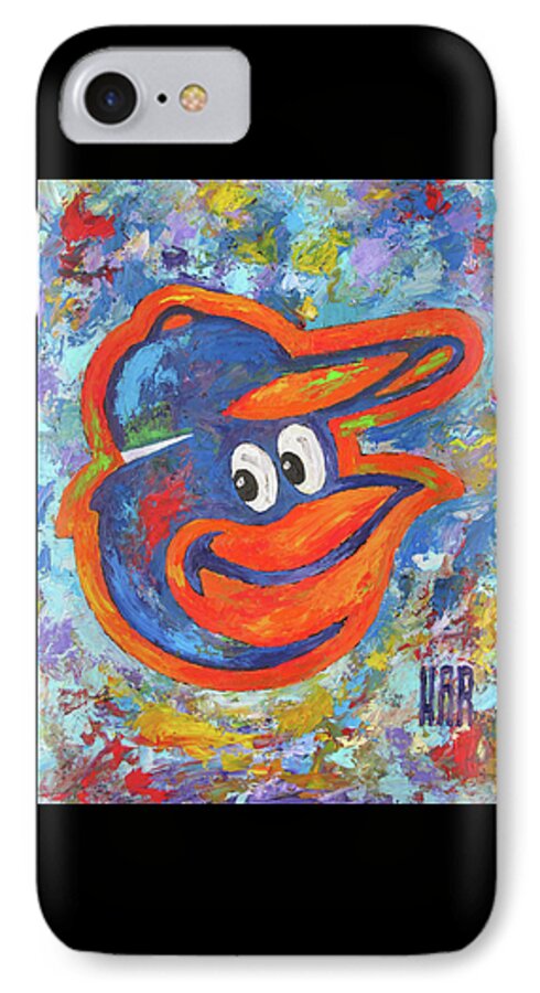 Baseball iPhone 7 Case featuring the painting Baltimore Orioles Baseball by Dan Haraga