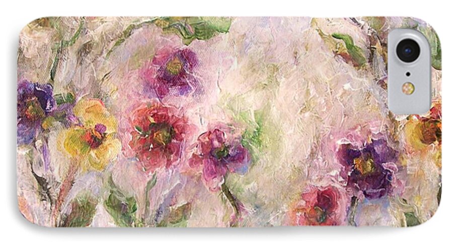 Impressionist Floral Art iPhone 7 Case featuring the painting Bloom by Mary Wolf