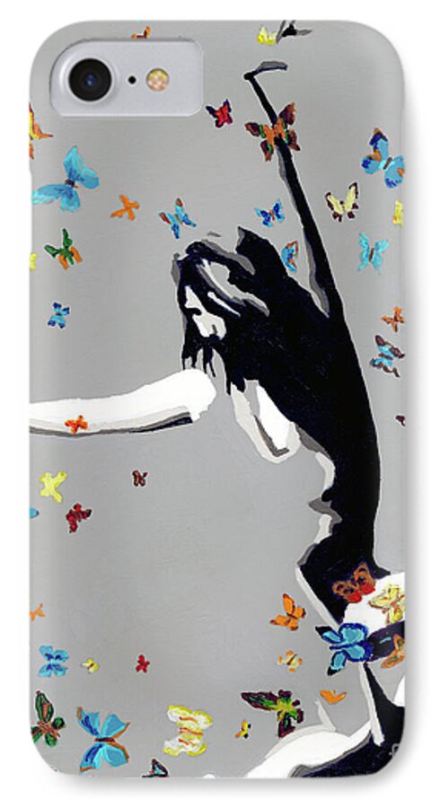Denise iPhone 7 Case featuring the painting Butterfly Dance by Denise Deiloh
