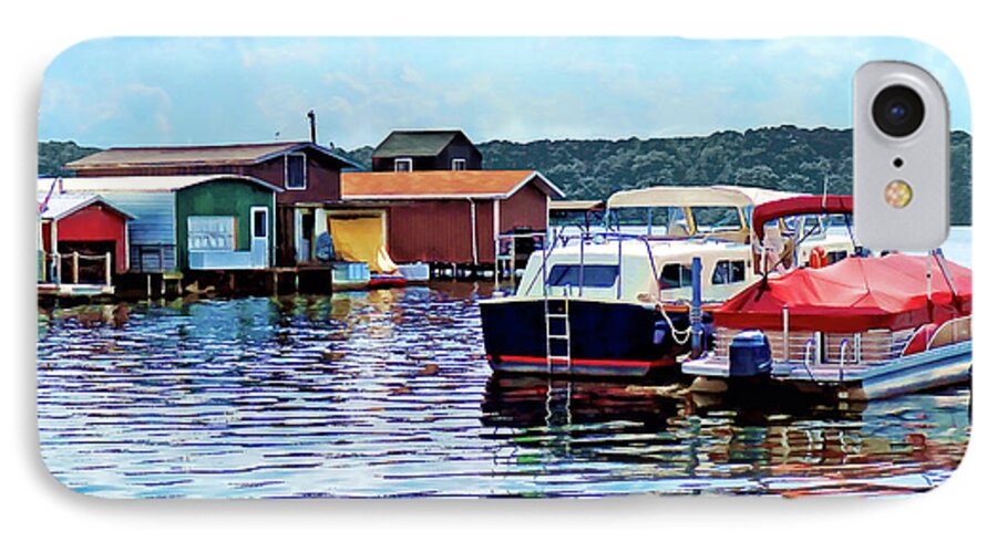 Shack iPhone 7 Case featuring the photograph Canandaigua Fishing Shacks by Susan Savad