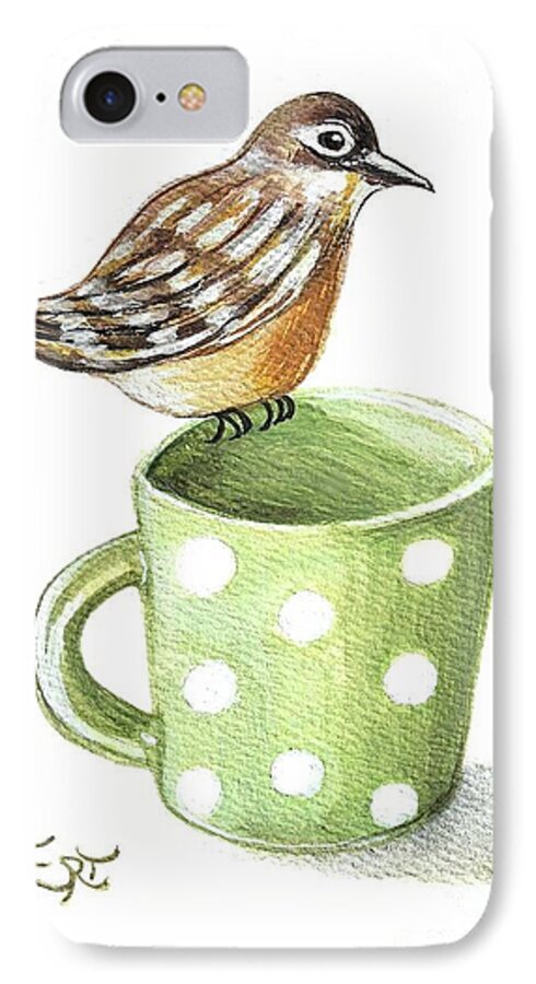 Birds iPhone 7 Case featuring the painting Coffee and a Friend by Elizabeth Robinette Tyndall