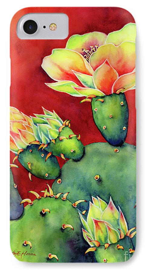 Cactus iPhone 7 Case featuring the painting Desert Bloom by Hailey E Herrera