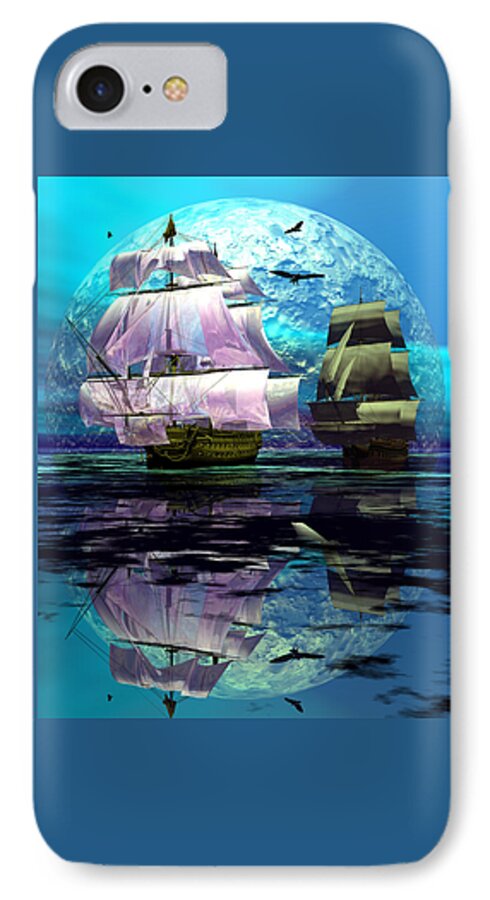 3d iPhone 7 Case featuring the digital art Distant companions by Claude McCoy