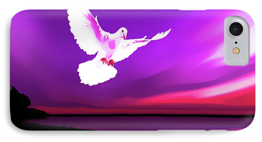 Landscape iPhone 7 Case featuring the digital art Dove of my Dreams by Eddie Eastwood