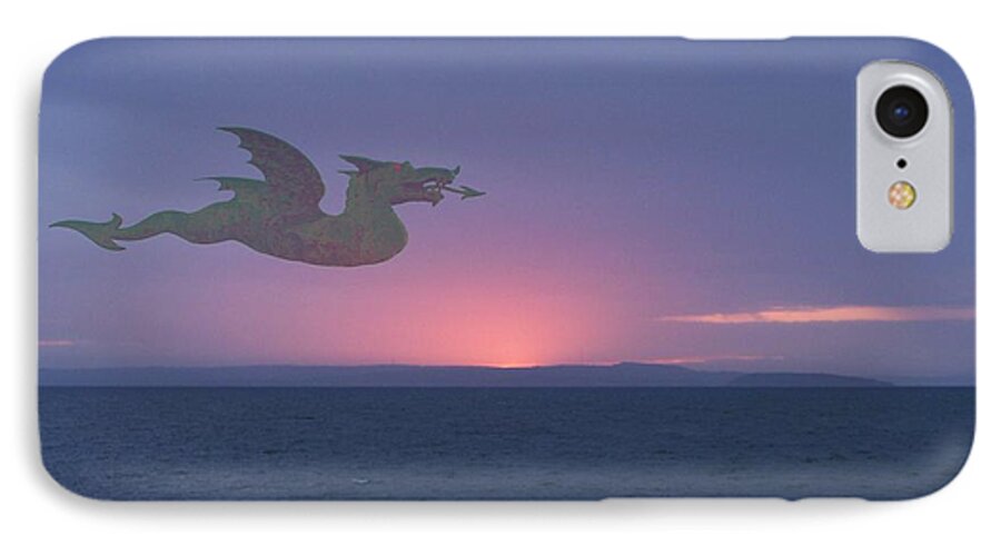 Dragon iPhone 7 Case featuring the photograph Dragon over Conwy estuary by Christopher Rowlands