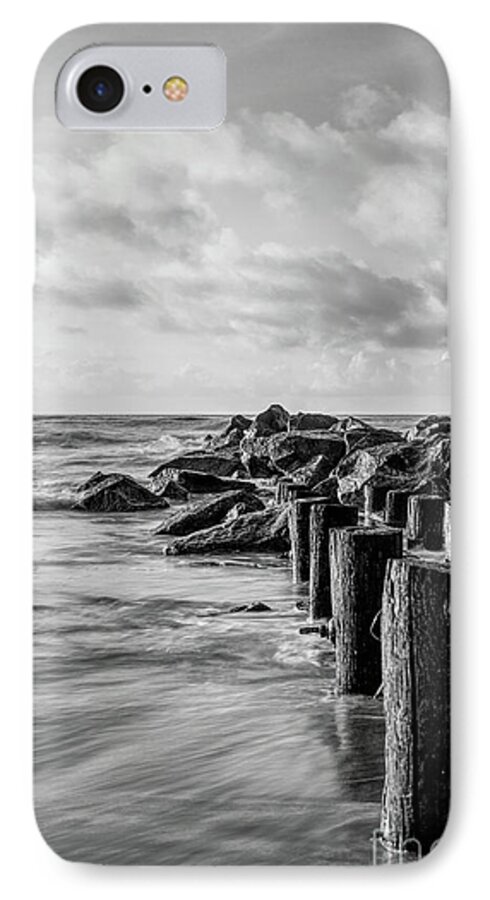 Atlantic iPhone 7 Case featuring the photograph Dreamy Jettie Grayscale by Jennifer White