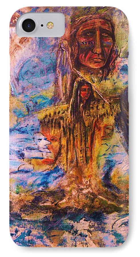 Native American Painting iPhone 7 Case featuring the painting Earth Mother by Kicking Bear Productions